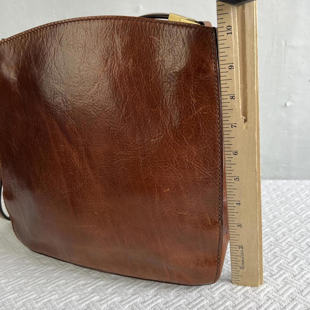 The Bridge Brown Leather Crossbody Bag Italian Academia Quiet Luxury Prep Purse - Picture 9 of 15